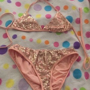 sexy pink sequin bikini!!! so hot!